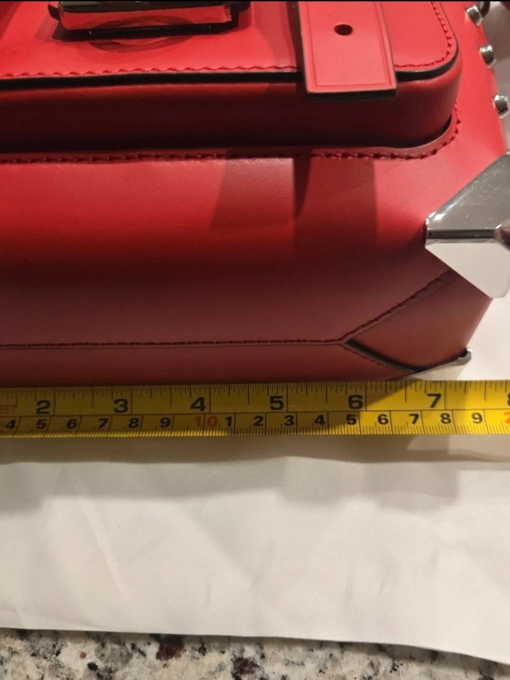 Michael Kors Manhattan Red Leather Messenger Crossbody Bag